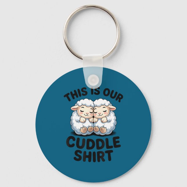 Porte-clés Cute Lamb Couple This Is Our Cuddle  (Recto)