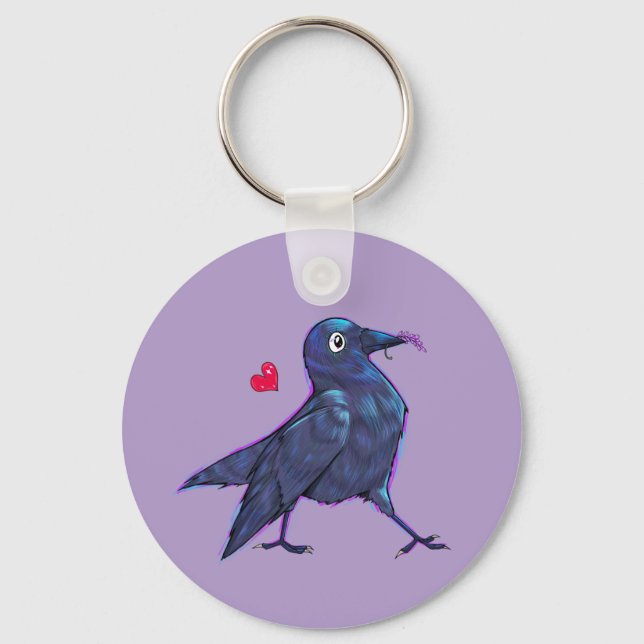 Porte-clés Cute Lavender Crow (Recto)