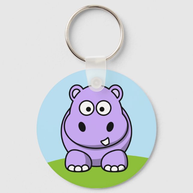 Porte-clés Cute Lavender Hippo (Recto)