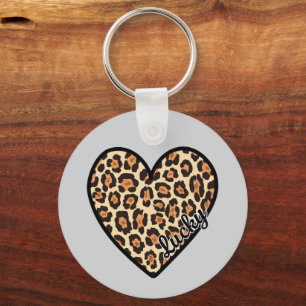 Porte-clés Cute Leopard Heart Saint Valentin cadeau
