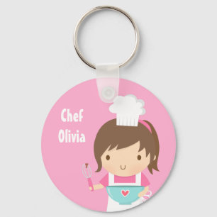 Porte-clés Cute Little Chef Baker Girl