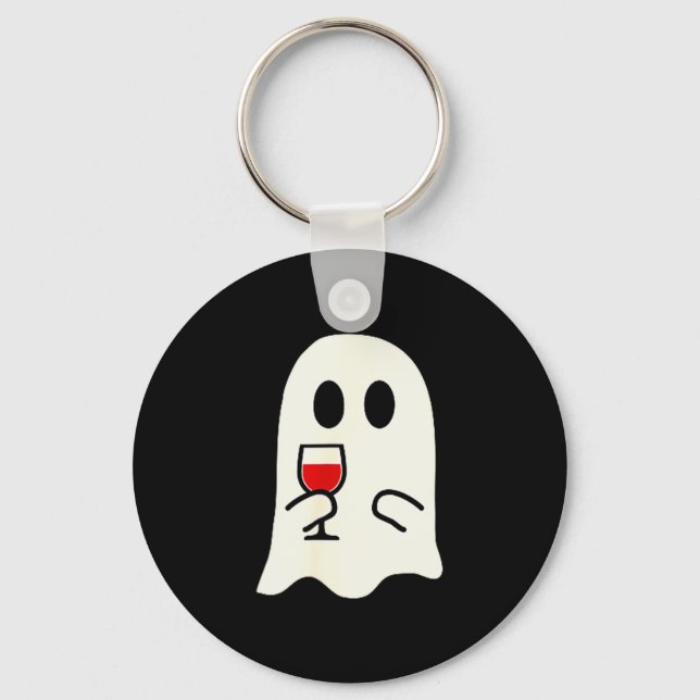Porte-clés Cute Little Ghost Red Wine Gl Halloween  (Recto)