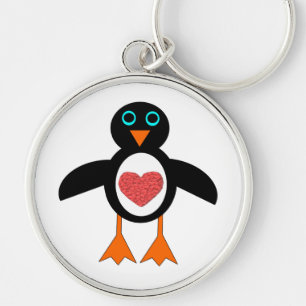 Porte-clés Cute Love Coeur Penguin Porte - clé