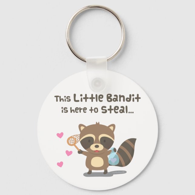 Porte-clés Cute Love Little Masked Bandit Raccoon Keychain (Recto)