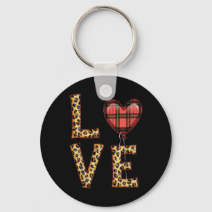 Porte-clés Cute Love Plaid Heart Leopard Valentine's Day Femm