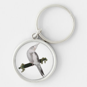 Porte-clés Cute Lutino Cockatiel Bird Ivy Perch Animal