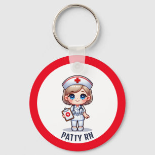 Porte-clés Cute Manga Nurse Blonde cheveux Caricature personn