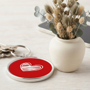 Porte-clés Cute Moderne Coeurs Rouge Simple Valentines Jour C