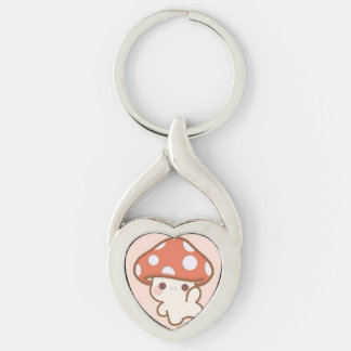 Porte-clés cute mushroom ghost keychain