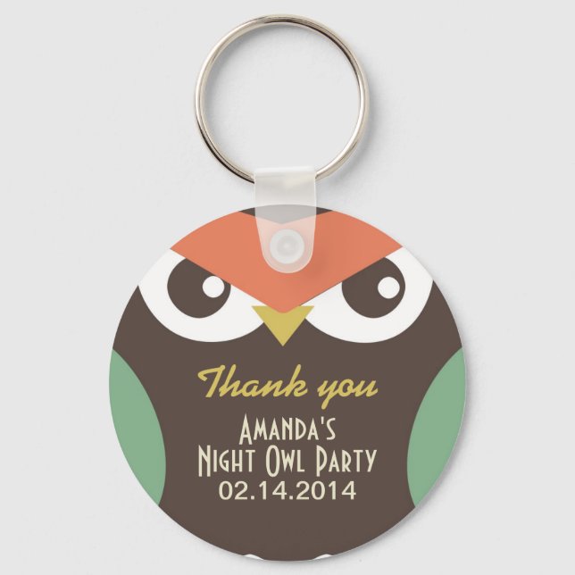 Porte-clés Cute Night Owl Anniversaire Porte - clé cadeau (Recto)