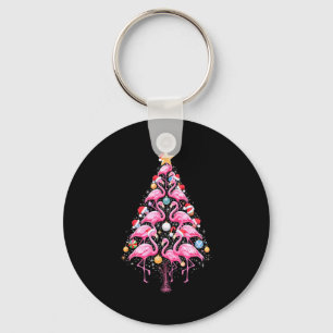 Porte-clés Cute Nk Flamant Rose Sapin de Noël Chapeau de Père