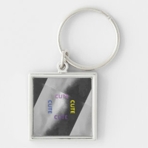 Porte-clés CUTE_ NOIR ET CLAIR GRIS(BLEU JAUNE Violet)