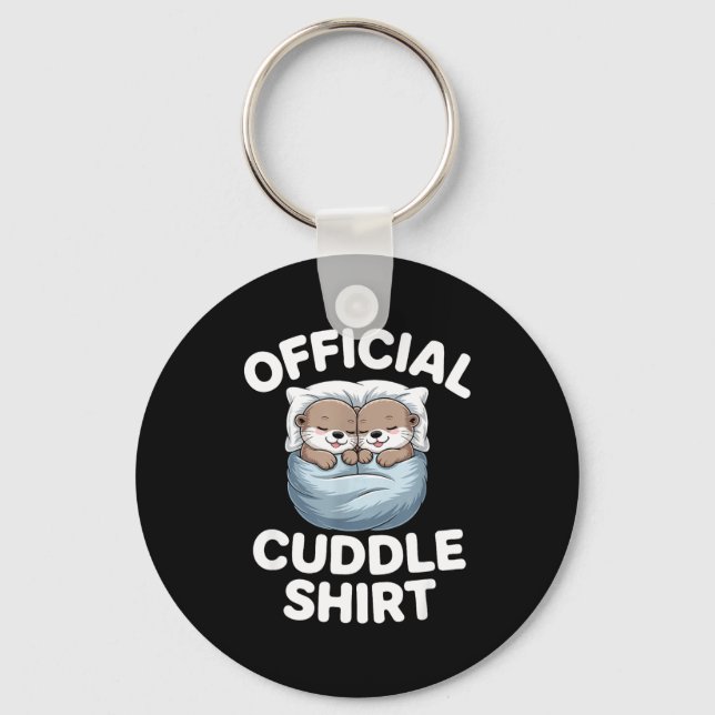 Porte-clés Cute Otter Couple Cozy Cuddle  (Recto)