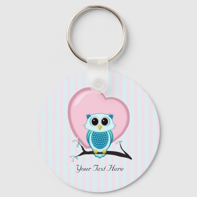Porte-clés Cute Owl et Modèle de coeur Porte - clé (Recto)