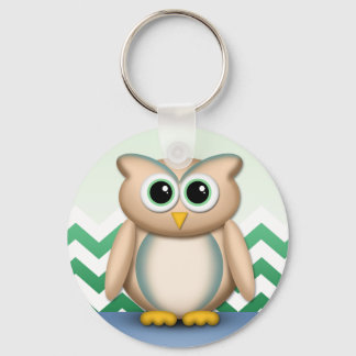 Porte-clés Cute Owl - Porte - clé Chevron bleu et vert