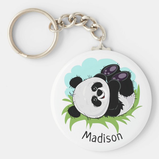 Porte-clés Cute Panda nom personnalisé porte - clés (Devant)