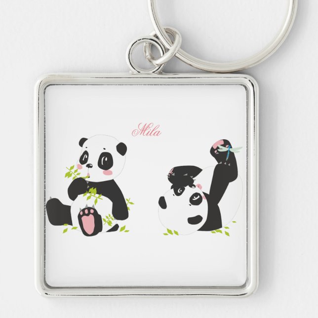 Porte-clés Cute pandas (Devant)