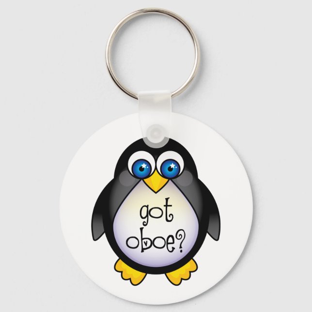 Porte-clés Cute Penguin Musique Obe Oboe (Recto)