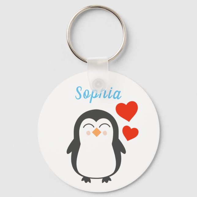 Porte-clés Cute Personalized Penguin  (Recto)