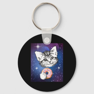 Porte-clés Cute Petite Chatte Manger Une Bouillie Dans Un Ani