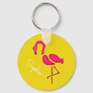 Porte-clés Cute pink flamingo unique bird