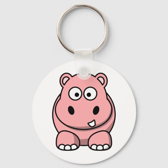 Porte-clés Cute Pink Hippo (Recto)