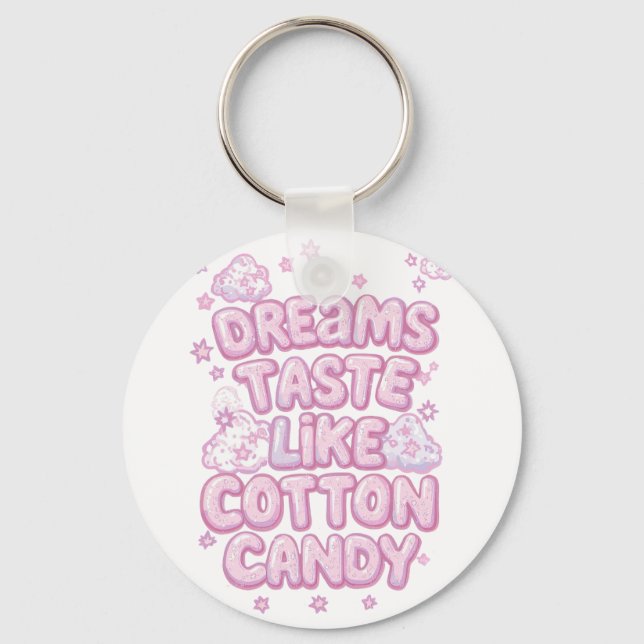 Porte-clés Cute Pink Whimsical Dreamer Typography (Recto)