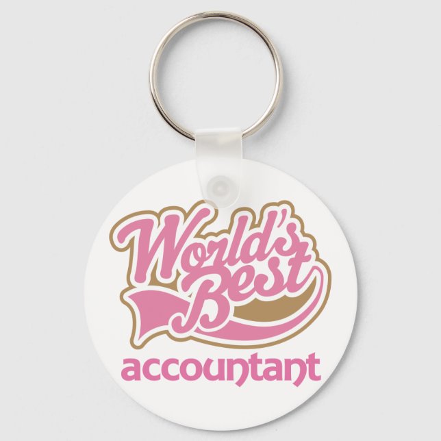 Porte-clés Cute Pink Worlds Best Accountant (Recto)