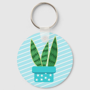 Porte-clés Cute Poted Kawaii Snake Plante Succulent