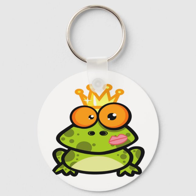 Porte-clés Cute Princess Frog with Golden Crown (Recto)
