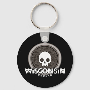 Porte-clés Cute Punk Crâne Wisconsin Porte - clé foncé