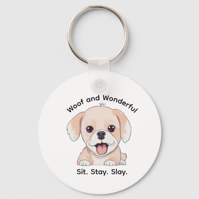 Porte-clés Cute Puppy Lovers Stylish Dog Mom Keychain (Recto)