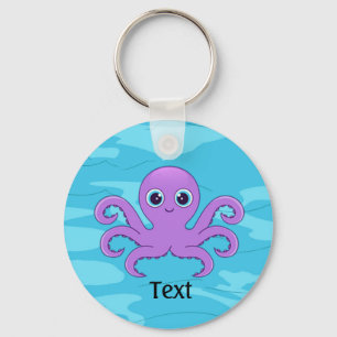 Porte-clés Cute Purple Octopus Design Key Chain
