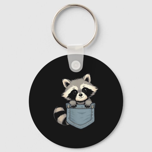 Porte-clés Cute Raccoon Cket Funny For Mens Womens Kids Racco (Recto)