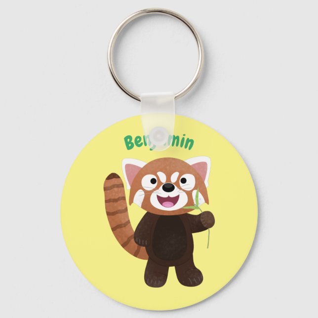 Porte-clés Cute red panda cartoon illustration (Recto)
