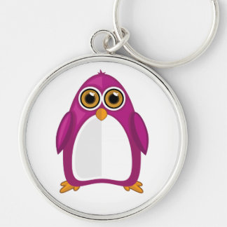 Porte-clés Cute Red Violet Penguin Kawaii Cartoon Big Eyes