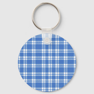 Porte-clés Cute Retro Blue Gingham Plaid Pattern