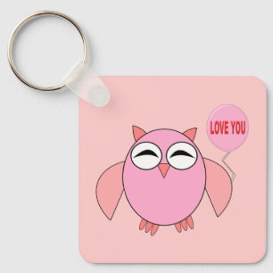 Porte-clés Cute Rose Love You Owl Custom
