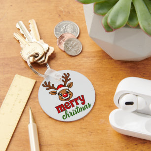 Porte-clés Cute Rudolph Reindeer Merry Christmas