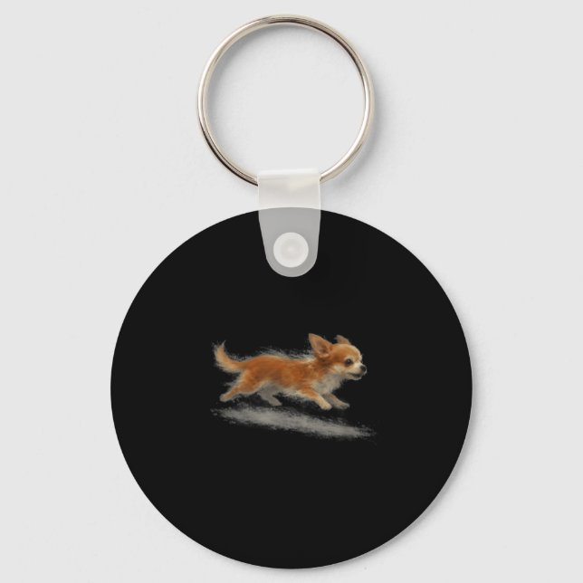 Porte-clés Cute running dog funny chihuahua running art meme  (Recto)