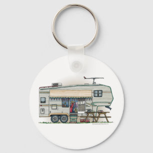 Porte-clés Cute RV Camper 5e roues Vintage Trailer de voyage