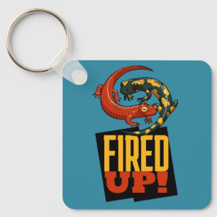 Porte-clés Cute Salamanders Fired Up! Dessin animé motivation
