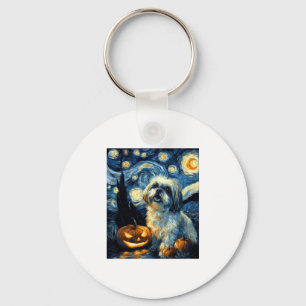 Porte-clés Cute Shih Tzu Chien Halloween Jack-o'-lantern Citr