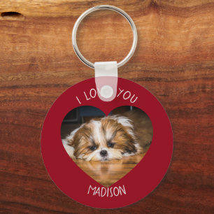 Porte-clés Cute shih tzu love Saint Valentin