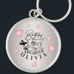 Porte-clés Cute Simple Gifts For Daughters | Typography<br><div class="desc">This modern minimalist birthday design is created for a daughter and can also be used for a granddaughter, niece, or anyone who is like a daughter. It is suitable for gifting from parents, grandparents, aunts, uncles, or anyone celebrating a special daughter-like bond. The design focuses on clean calligraphy, refined typography,...</div>