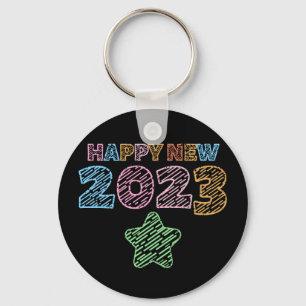 Porte-clés Cute Sketchy Happy New Year 2023