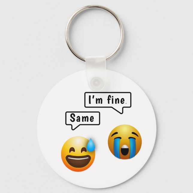 Porte-clés Cute Smiley Face Emoji Keychain (Recto)
