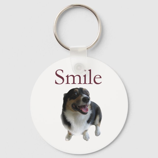 Porte-clés Cute Smiling Dog | Smile Be Happy (Recto)