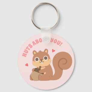 Porte-clés Cute Squirrel Nuts About You Funny Love Pun