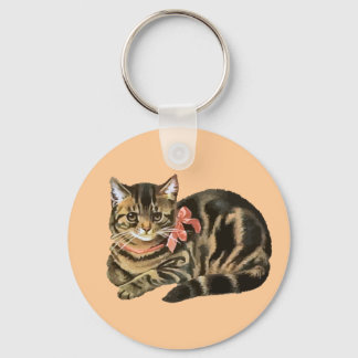 Porte-clés Cute Tabby Calico Chat / Kitten Porte - clé